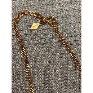 Vintage 80s Gold Tone Chain Necklace 1980s Retro Sarah Coventry Glam Classic
